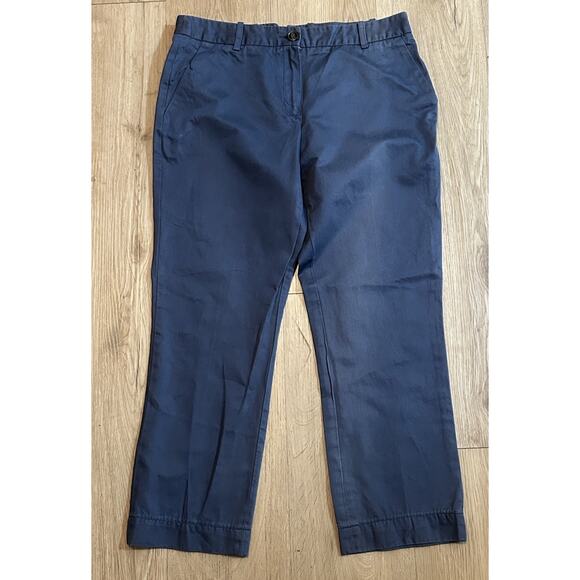 Lacoste Women's Navy Blue Cotton Straight Leg Slim Fit Chino Slacks Pants-Size 6 - Picture 1 of 7